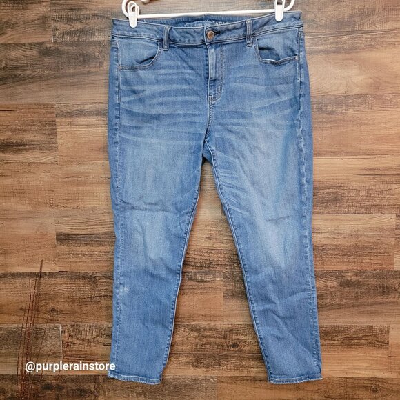 American Eagle Jeans Size 18 R Jegging Next Level Stretch Hi Rise Medium Wash - Picture 1 of 14